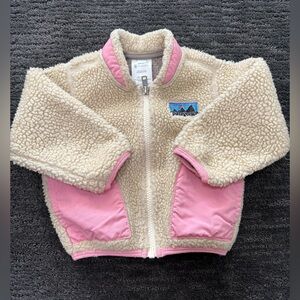 Patagonia Beige and Pink Sherpa Jacket